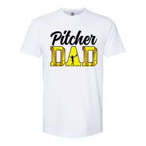 Softball Pitcher Dad Of A Softball Pitcher Father Funny Gift Softstyle CVC T-Shirt