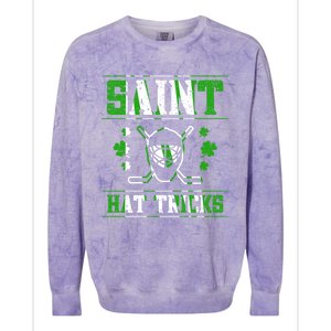 St Patrick`s Day Irish Saint Hat Tricks Lucky Hockey Green Gift Colorblast Crewneck Sweatshirt