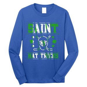 St Patrick`s Day Irish Saint Hat Tricks Lucky Hockey Green Gift Long Sleeve Shirt