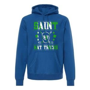 St Patrick`s Day Irish Saint Hat Tricks Lucky Hockey Green Gift Premium Hoodie