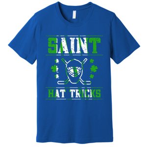 St Patrick`s Day Irish Saint Hat Tricks Lucky Hockey Green Gift Premium T-Shirt