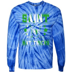 St Patrick`s Day Irish Saint Hat Tricks Lucky Hockey Green Gift Tie-Dye Long Sleeve Shirt