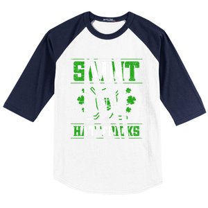 St Patrick`s Day Irish Saint Hat Tricks Lucky Hockey Green Gift Baseball Sleeve Shirt