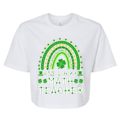 St. Patrick's Day One Lucky Match Teacher Ireland Premium Bella+Canvas Jersey Crop Tee