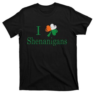 Saint Patrick's Day I Love Shenanigans Shamrock T-Shirt