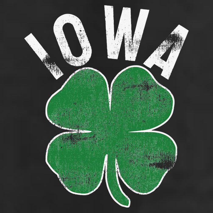 St Patrick's Day Shamrock Iowa Irish Saint Paddy's Gift 7 Panel Mesh Trucker Snapback Hat