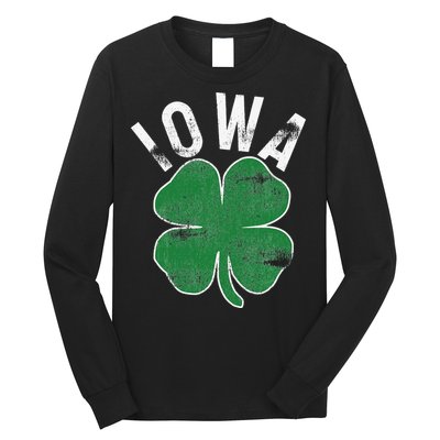 St Patrick's Day Shamrock Iowa Irish Saint Paddy's Gift Long Sleeve Shirt