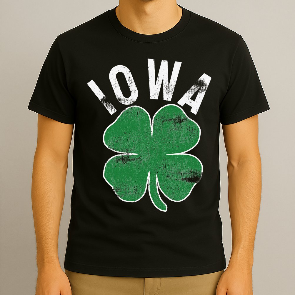 St Patrick's Day Shamrock Iowa Irish Saint Paddy's Gift T-Shirt