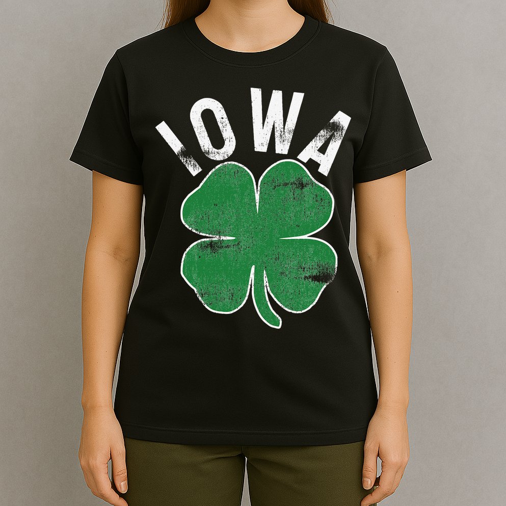 St Patrick's Day Shamrock Iowa Irish Saint Paddy's Gift T-Shirt