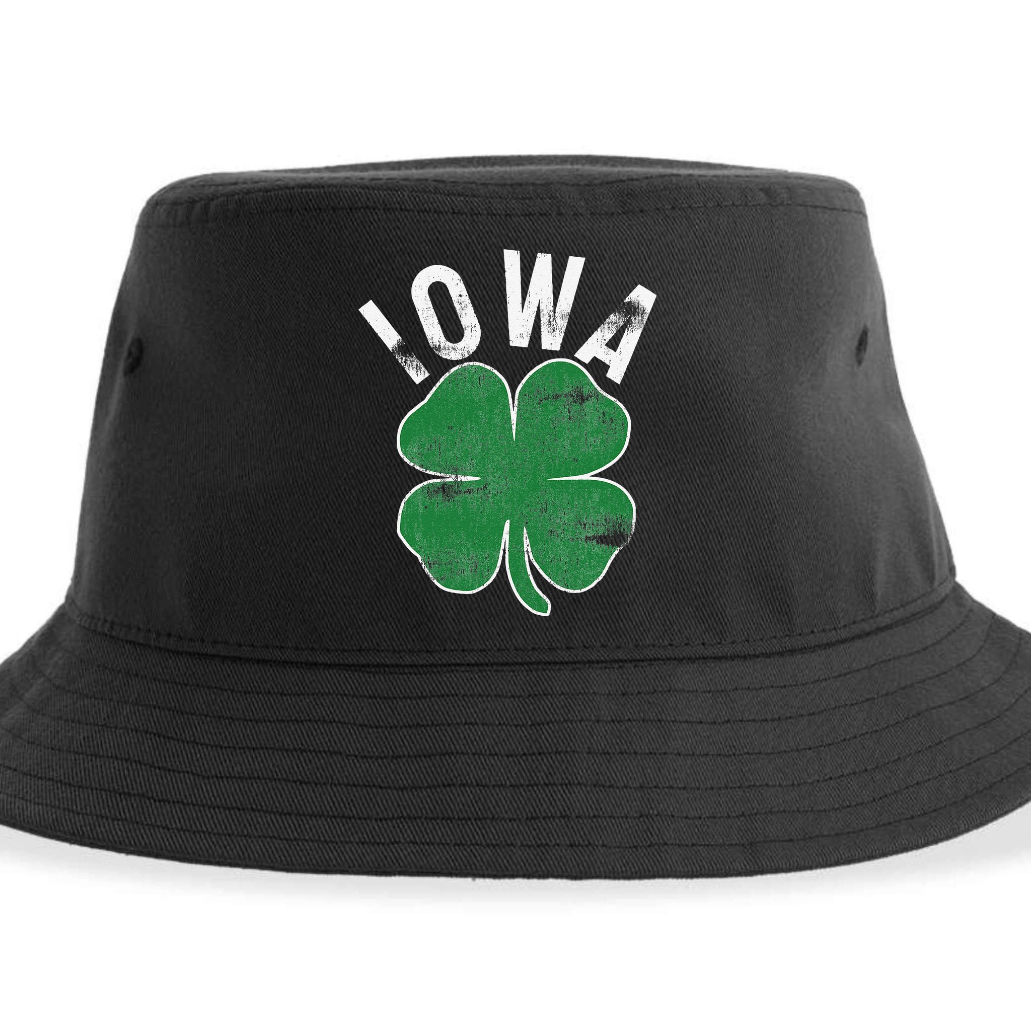 St Patrick's Day Shamrock Iowa Irish Saint Paddy's Gift Sustainable Bucket Hat