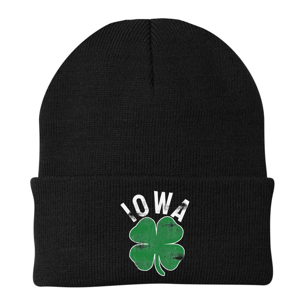 St Patrick's Day Shamrock Iowa Irish Saint Paddy's Gift Beanie
