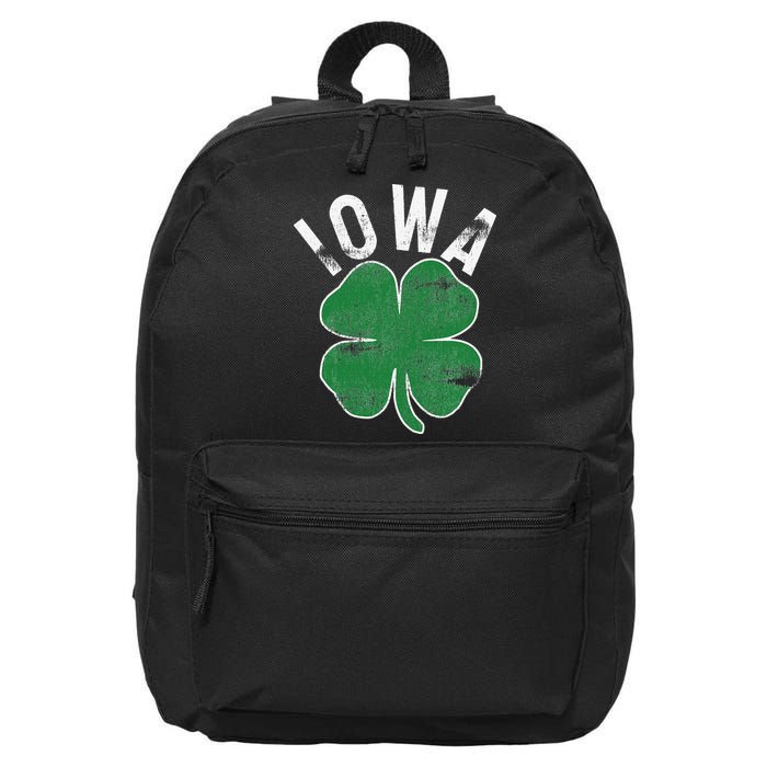St Patrick's Day Shamrock Iowa Irish Saint Paddy's Gift 16 in Basic Backpack