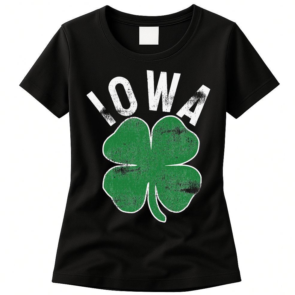 St Patrick's Day Shamrock Iowa Irish Saint Paddy's Gift Womens T-Shirt