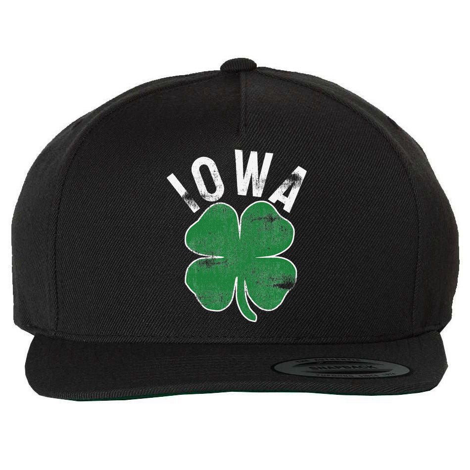St Patrick's Day Shamrock Iowa Irish Saint Paddy's Gift Wool Snapback Cap