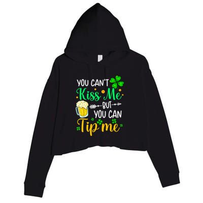 St Patrick's Day Lucky Shamrock Waitress Bartender Waiter Great Gift Crop Fleece Hoodie