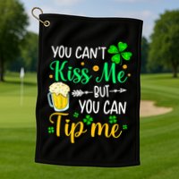 St Patrick's Day Lucky Shamrock Waitress Bartender Waiter Great Gift Golf Towel