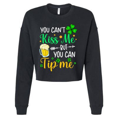 St Patrick's Day Lucky Shamrock Waitress Bartender Waiter Great Gift Cropped Pullover Crew