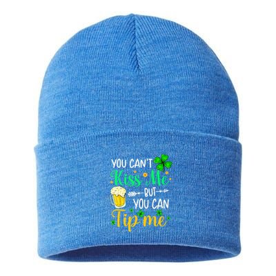 St Patrick's Day Lucky Shamrock Waitress Bartender Waiter Great Gift Sustainable Knit Beanie