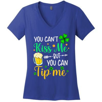 St Patrick's Day Lucky Shamrock Waitress Bartender Waiter Great Gift Women's V-Neck T-Shirt