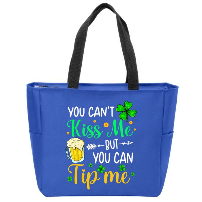 St Patrick's Day Lucky Shamrock Waitress Bartender Waiter Great Gift Zip Tote Bag