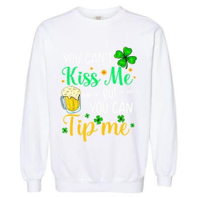 St Patrick's Day Lucky Shamrock Waitress Bartender Waiter Great Gift Garment-Dyed Sweatshirt