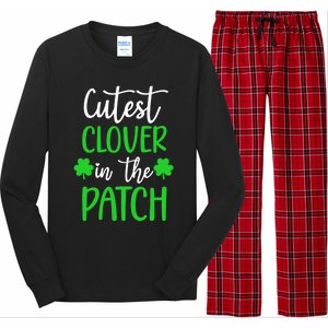 St Patricks Day Cutest Clover In The Patch Cool Gift Long Sleeve Pajama Set