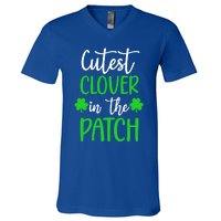 St Patricks Day Cutest Clover In The Patch Cool Gift V-Neck T-Shirt