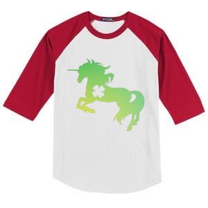 Saint Patrick's Day Unicorn For Saint Patrick's Day Kids Colorblock Raglan Jersey