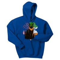 St Patricks Day Irish American Flag Bombay Cat Gift Kids Hoodie