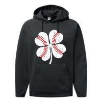 St Patricks Day Shamrock Baseball Saint Paddy's Performance Fleece Hoodie