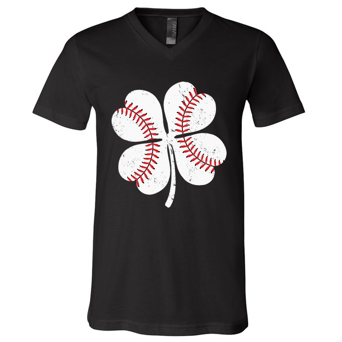 St Patricks Day Shamrock Baseball Saint Paddy's V-Neck T-Shirt