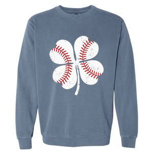 St Patricks Day Shamrock Baseball Saint Paddy's Garment-Dyed Sweatshirt