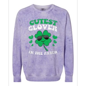 St Patricks Day Cutest Clover In The Patch Colorblast Crewneck Sweatshirt