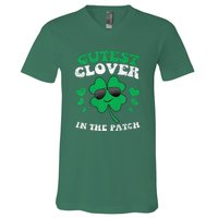 St Patricks Day Cutest Clover In The Patch V-Neck T-Shirt