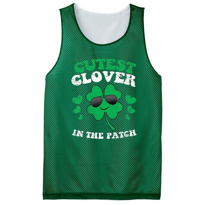 St Patricks Day Cutest Clover In The Patch Mesh Reversible Basketball Jersey Tank