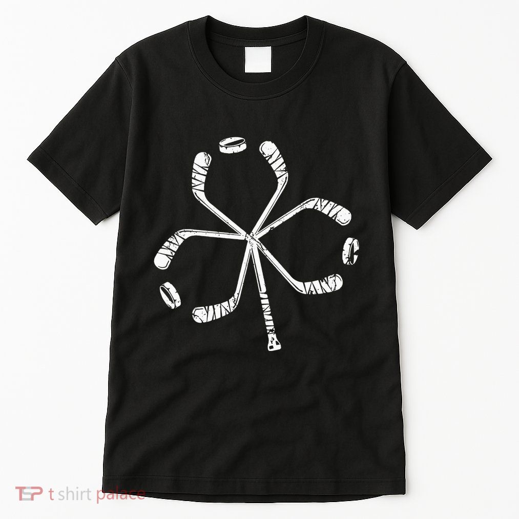 St Patricks Day Hockey Shamrock Vintage Stick Saint Paddy's Tall T-Shirt