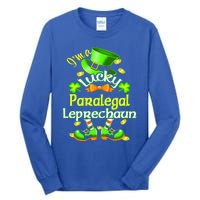 St Patrick's Day Paralegal Costume I'm A Lucky Leprechaun Funny Gift Tall Long Sleeve T-Shirt