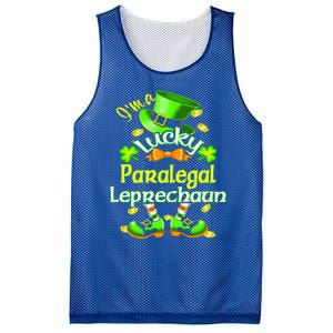 St Patrick's Day Paralegal Costume I'm A Lucky Leprechaun Funny Gift Mesh Reversible Basketball Jersey Tank