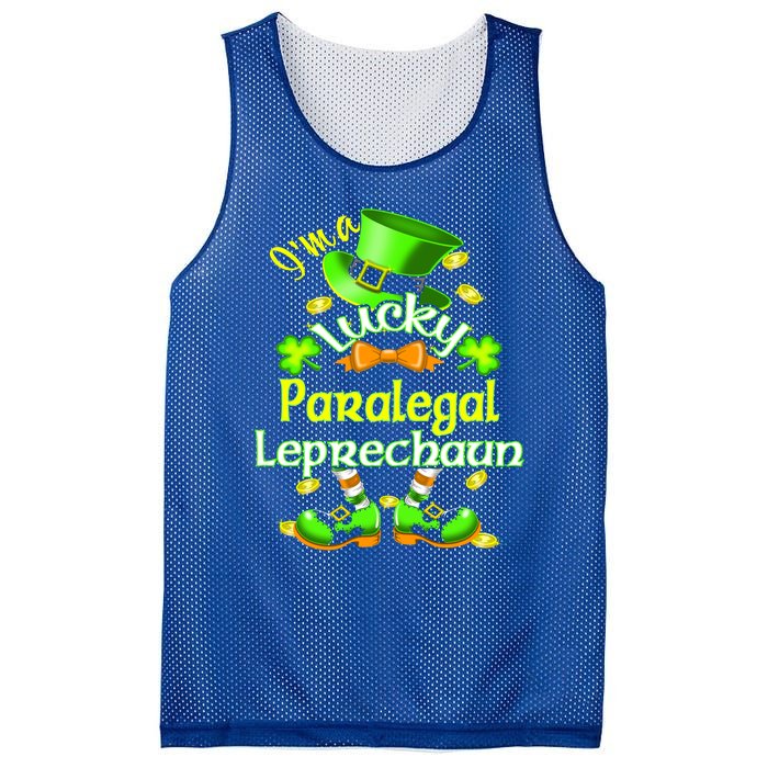 St Patrick's Day Paralegal Costume I'm A Lucky Leprechaun Funny Gift Mesh Reversible Basketball Jersey Tank