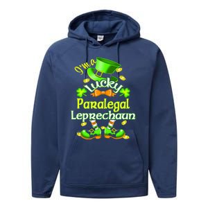 St Patrick's Day Paralegal Costume I'm A Lucky Leprechaun Funny Gift Performance Fleece Hoodie