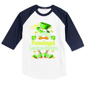 St Patrick's Day Paralegal Costume I'm A Lucky Leprechaun Funny Gift Baseball Sleeve Shirt