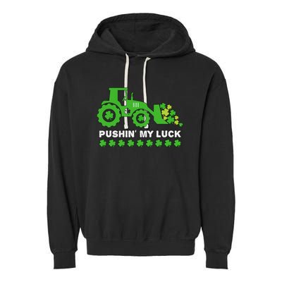 St Patrick's Day Pushing My Luck Monster Truck Garment-Dyed Fleece Hoodie