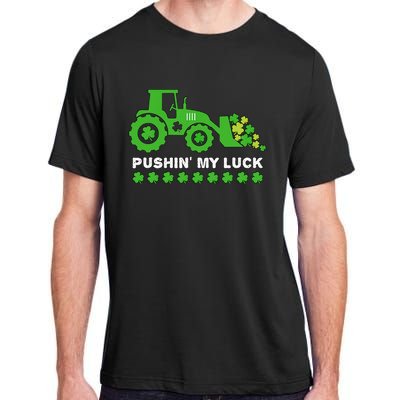 St Patrick's Day Pushing My Luck Monster Truck Adult ChromaSoft Performance T-Shirt