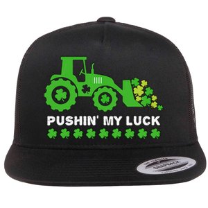 St Patrick's Day Pushing My Luck Monster Truck Flat Bill Trucker Hat