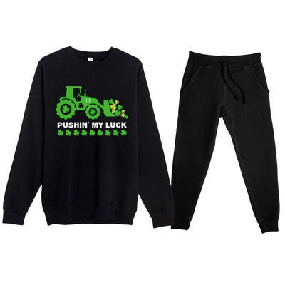 St Patrick's Day Pushing My Luck Monster Truck Premium Crewneck Sweatsuit Set