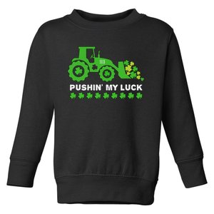 St Patrick's Day Pushing My Luck Monster Truck Toddler Sweatshirt