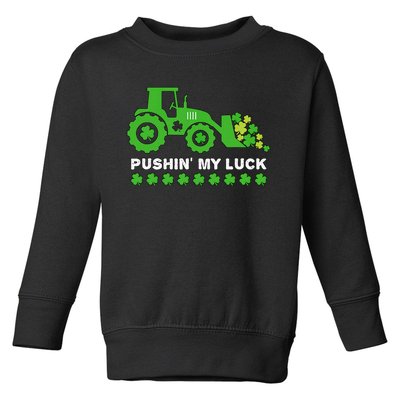 St Patrick's Day Pushing My Luck Monster Truck Toddler Sweatshirt