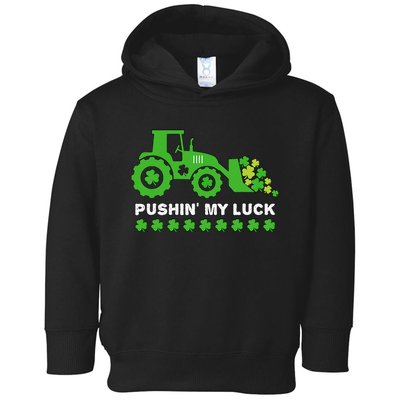 St Patrick's Day Pushing My Luck Monster Truck Toddler Hoodie