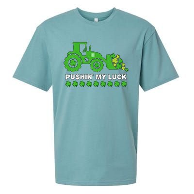 St Patrick's Day Pushing My Luck Monster Truck Sueded Cloud Jersey T-Shirt