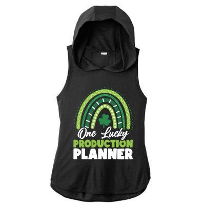 St Patricks Day One Lucky Production Planner Funny Gift Ladies PosiCharge Tri-Blend Wicking Draft Hoodie Tank